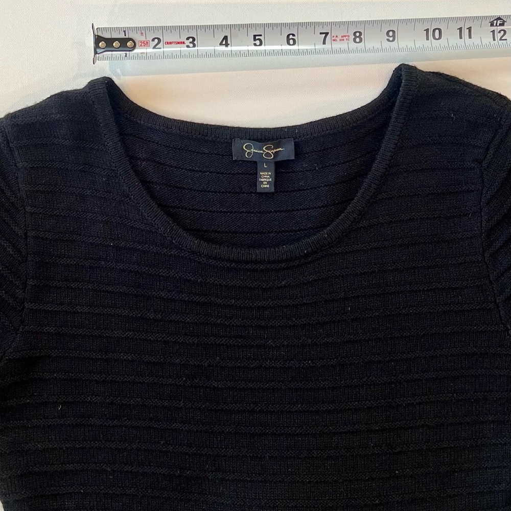 Jessica Simpson Black 3/4 Sleeve Dress Textured - Picture 8 of 12